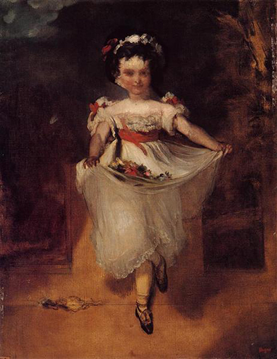 Little Girl Carrying Flowers in her Apron Edgar Degas
